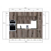 Bucatarie ZONE B 300 FRONT PAL K002 / decor K366